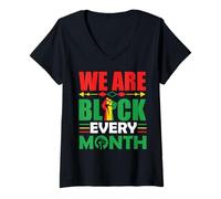 Mujer Somos negros cada mes melanina hombres, mujeres, niños y niñas. Camiseta Cuello V