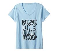 Mujer Somos una Raza Humana - Unity Camiseta Cuello V