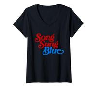 Mujer Song Sung Blue Logo Camiseta Cuello V
