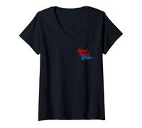Mujer Song Sung Blue Pocket Hit Logo Camiseta Cuello V