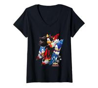 Mujer Sonic The Hedgehog: CrossWorlds Camiseta Cuello V