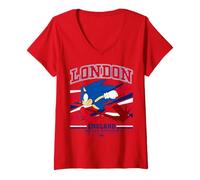 Mujer Sonic The Hedgehog London Calling Souvenir Travel Camiseta Cuello V