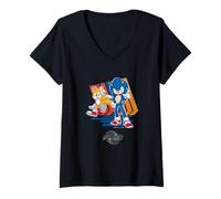 Mujer Sonic The Hedgehog: Película 3 Camiseta Cuello V