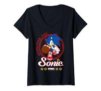 Mujer Sonic The Hedgehog - Sonic Basketball EST. 1991 Camiseta Cuello V