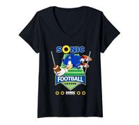 Mujer Sonic The Hedgehog - Sonic Football League Camiseta Cuello V