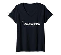 Mujer Sono Campionessa Divertente Campionato Personaggio Camiseta Cuello V
