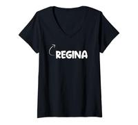 Mujer Sono Regina Divertente Regalità Personaggio Camiseta Cuello V