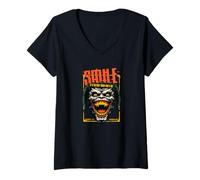 Mujer Sonríe - Lo último Que verás - Monster Halloween Camiseta Cuello V