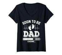 Mujer Soon to be Dad 2026 Loading Baby Announcement for New Daddy Camiseta Cuello V