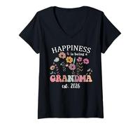 Mujer Soon to Be Grandma 2026 Nana Happiness is Being a Grandma Camiseta Cuello V