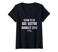 Mujer Soon to Be Sister 2026 Promoted to Big Sister Again Loading Camiseta Cuello V