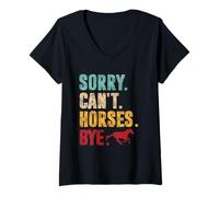 Mujer Sorry Can't Horses Bye Vintage Horse Riding Mujeres Chicas Camiseta Cuello V