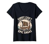 Mujer Sorry I Can´t. I Have to Listen The Epic Sagas Camiseta Cuello V