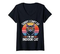 Mujer Sorry I Cant Go Im An Indoor Cat Cat Owners Introverts Camiseta Cuello V