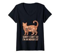 Mujer Sorry I Cant Go Im An Indoor Cat Introverts Homebodies Camiseta Cuello V