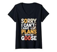 Mujer Sorry I Can't I Have Plans with My Goose Farmer Farm - Camiseta Cuello V