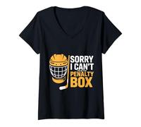 Mujer Sorry I Can't I'm In The Penalty Box Hockey Player - Camiseta Cuello V