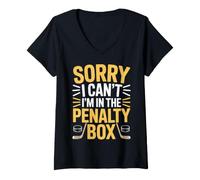 Mujer Sorry I Can't I'm In The Penalty Box Jugador de Hockey |- Camiseta Cuello V