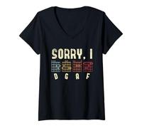 Mujer Sorry I DGAF Guitar Players Guitar Lover Bass Player Chords Camiseta Cuello V
