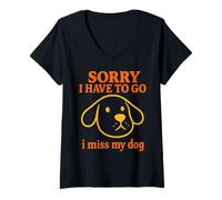 Mujer Sorry I Have To Go I Miss My Dog Minimal Line Art Kids Camiseta Cuello V