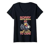 Mujer Sorry It's Not My Day To Care Sarcasmo Actitud atrevida Camiseta Cuello V