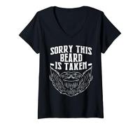Mujer Sorry This Beard Is Taken for Valentines Day Camiseta Cuello V