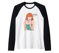 Mujer sosteniendo cuatro ases Poker Hand Camiseta Manga Raglan