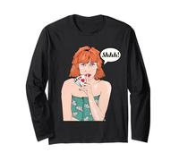 Mujer sosteniendo cuatro ases Poker Hand Manga Larga