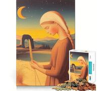 Mujer sosteniendo trigo al atardecer Rompecabezas para adultos 1000 piezas Desarrollo de memoria Divertido Ajuste estable Sin piezas que se muevan Diversión compacta para el tiempo de juego en familia