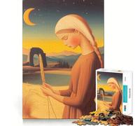 Mujer sosteniendo Trigo al Atardecer Rompecabezas para Adultos de 1000 Piezas Juego de estimulación cognitiva Diseño Ajustado sin Huecos Regalo de cumpleaños Juguete para ejercitar la Mente (38x26cm)