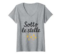 Mujer Sotto Le Stelle Under the Stars - Regalo para hombre y mujer Camiseta Cuello V