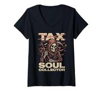 Mujer Soul Collector IRS Agente Especial Grim Reaper Angel of Death Camiseta Cuello V