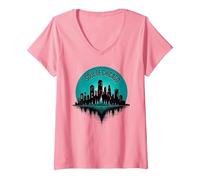 Mujer Soul of Chicago House Music - Camiseta gráfica para Hombre Camiseta Cuello V, Rosado, L