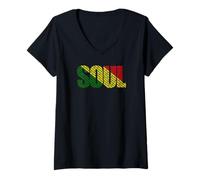 Mujer Soul Visible Tipográfico Logo Gráfico Amantes de la Música Cultura Camiseta Cuello V