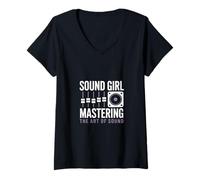 Mujer Sound Girl Dominando El Arte Del Sonido Ingeniero De Audio Camiseta Cuello V
