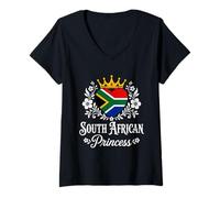 Mujer South African Princess South Africa Flag South African Girl Camiseta Cuello V