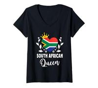 Mujer South African Queen South Africa Flag South African Woman Camiseta Cuello V