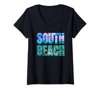 Mujer South Beach x Miami, Florida - Camiseta Camiseta Cuello V