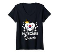 Mujer South Korean Queen South Korea Flag Proud South Korean Woman Camiseta Cuello V
