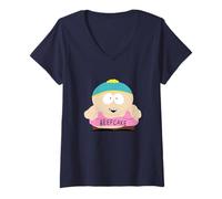 Mujer South Park Cartman Beefcake Wearing Pink Camiseta Cuello V