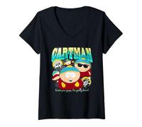 Mujer South Park Cartman Retro 90s Gangsta Rap Hip Hop Lol Parodia Camiseta Cuello V