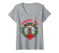 Mujer South Park Christmas Mr Hankey Howdy Papá Noel Pool Retro Camiseta Cuello V