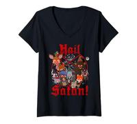 Mujer South Park Hail Satan! Evil Woodland Animals Pentagram Camiseta Cuello V