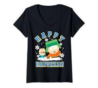 Mujer South Park Happy Hanukkah Kyle & Ike Broflovski Dreidel Camiseta Cuello V