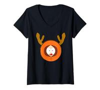 Mujer South Park Kenny Christmas Rudolph Reindeer Antlers Camiseta Cuello V