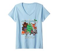 Mujer South Park Merry Christmas Hail Satan Critters Funny Cartoon Camiseta Cuello V