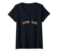 Mujer South Park Multi-Color Friend Group Front & Back Camiseta Cuello V