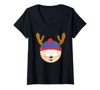 Mujer South Park Stan Christmas Reindeer Antlers Camiseta Cuello V