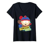 Mujer South Park Stan Marsh Everything Sucks Angry Stan Faces Camiseta Cuello V