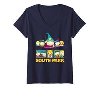 Mujer South Park Stick of Truth Characters Funny Cartoon Camiseta Cuello V